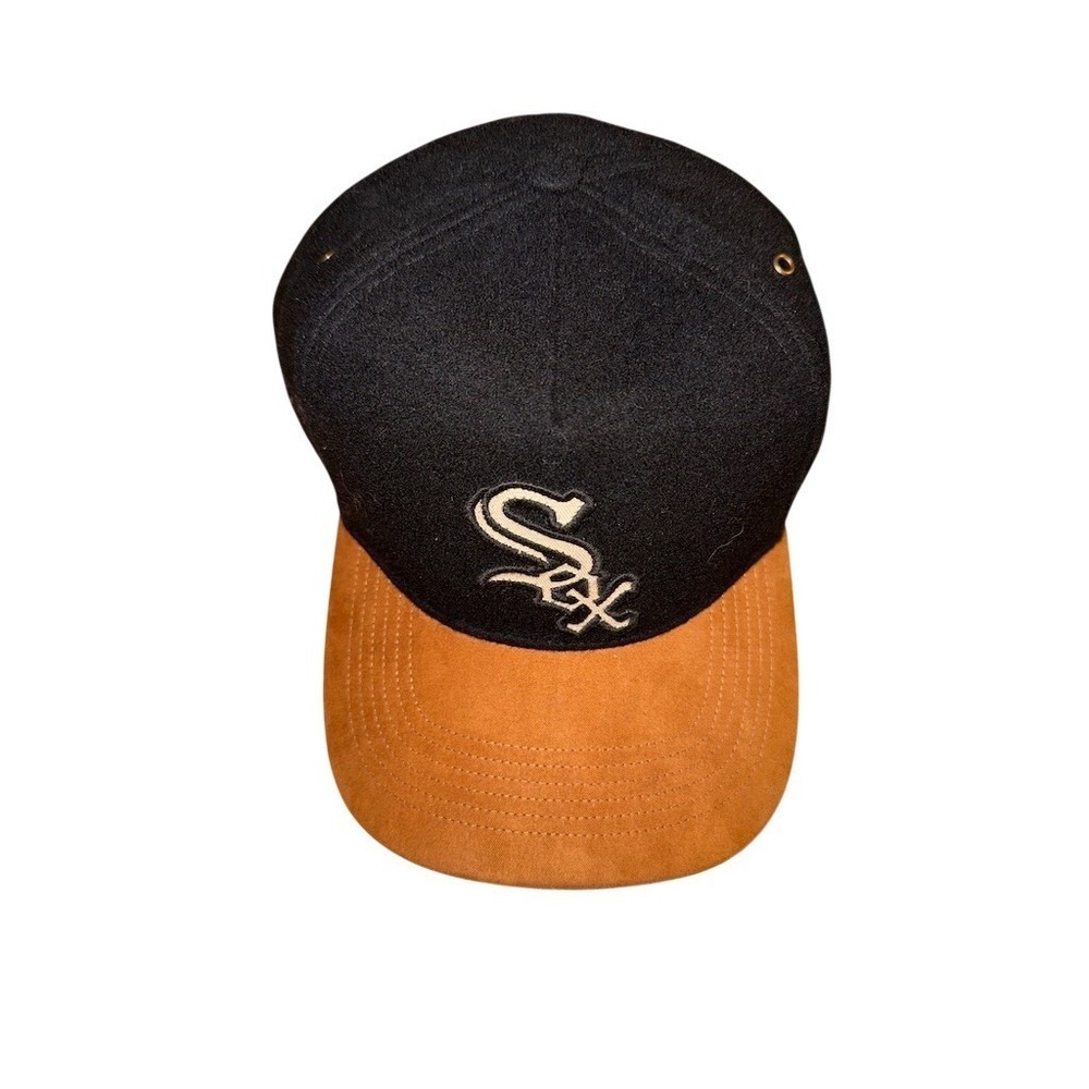 Chicago White Sox '47 Brand Strapback Hat Black Tan One Size MLB Cap fan gear